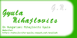 gyula mihajlovits business card